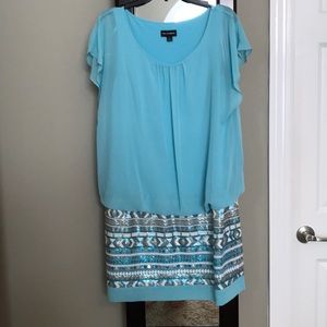 Flirty, teal dress